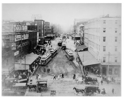 Trolley Turn-A-Round on Market Street, Philadelphia, c.1910 by American Photographer